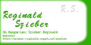 reginald szieber business card
